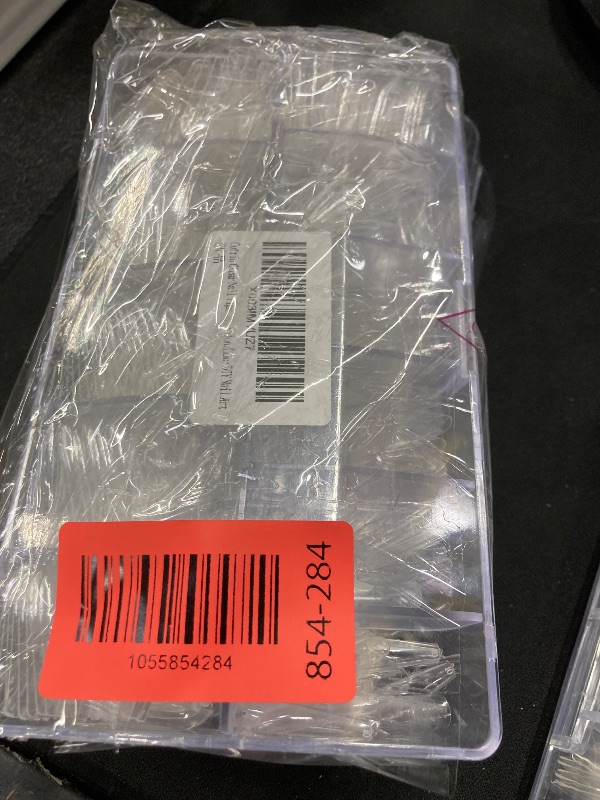 Photo 1 of  2 Coffin Clear Nail Tips/False Nails/Fake Nails/Press on Nails:500Pcs Long Coffin Pre-shaped Full Cover False Nails for Gel Art Polish, Soak Off Easy Nail Extensions Acrylic Fake Nails, False Press on Nail Tips with Box for Nail Salon/Home DIY Nail Art