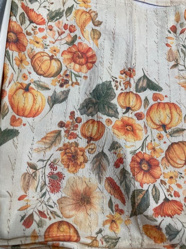 Photo 1 of  **** MODEL MAY VARY *** VIV CHERBL Fall Table Runner with Gradient Pumpkins, Maple Leaves & Floral Accents,Thanksgiving harvests Farmhouse Style Autumn Table Decoration for ?Dining? Party and Home ?Decor,72x13inches