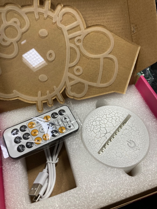 Photo 1 of   ** NO BATTERY** 
Colortown Cute Night Light - Anime Charater Multiple Color Change Decor Kitty Lamp with Remote, Dim, Timer, Game Fan Gifts for Christmas Birthday Boys Girls