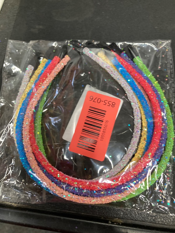 Photo 1 of  Pcs Glitter Headband Sparkly Skinny Hair Hoop Cute Non Slip Hairbands Bling Confetti Rainbow Hairs Accessories DIY Elastic Hair Bands Lightweight Head Bands for Women Girls Cosplay Halloween Holiday