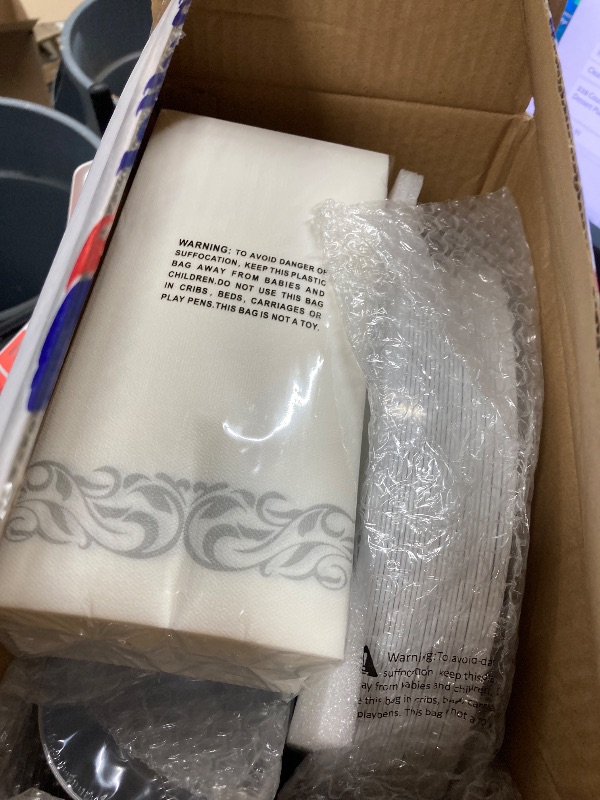 Photo 1 of ??? Count Silver Plastic Dinnerware, Silver Disposable Plates,