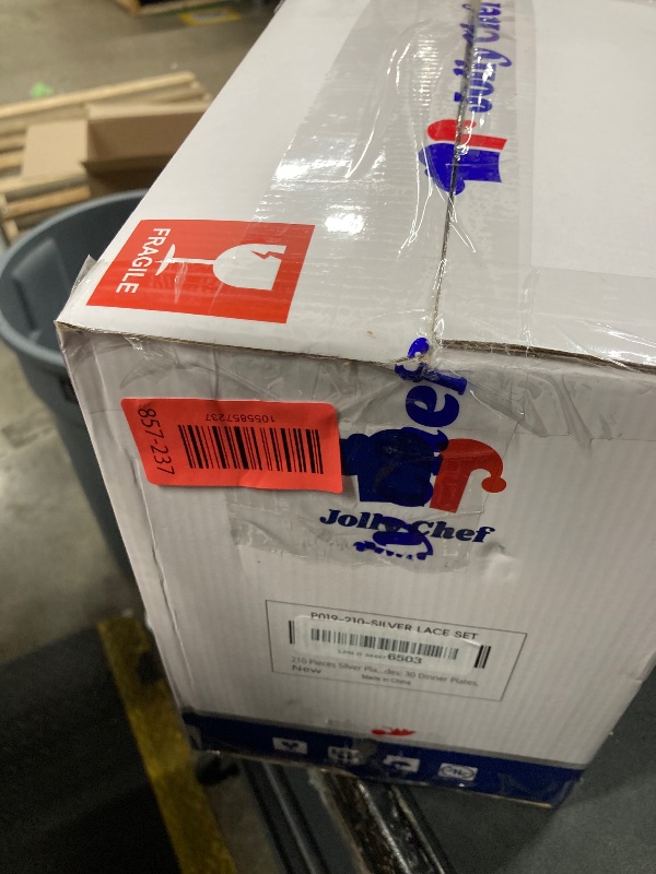 Photo 1 of ??? Count Silver Plastic Dinnerware, Silver Disposable Plates,