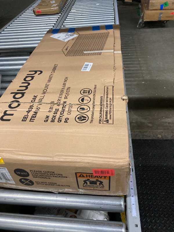 Photo 1 of ****MISSING THE TOP****Modway Render 36" Wall-Mount Bathroom Vanity in Oak White