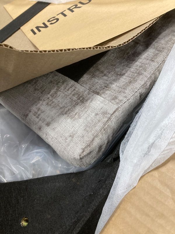 Photo 1 of ===3 BOX of 3 ===Furniwell Convertible Sectional Sofa Couch, 4 Seat Sofa Set for Living Room U-Shaped Modern Fabric Modular Sofa Sleeper with Double Chaise & Memory Foam (Fabric, Grey)