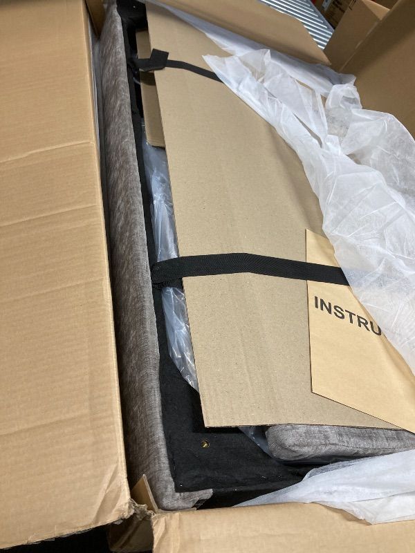 Photo 1 of ===3 BOX of 3 ===Furniwell Convertible Sectional Sofa Couch, 4 Seat Sofa Set for Living Room U-Shaped Modern Fabric Modular Sofa Sleeper with Double Chaise & Memory Foam (Fabric, Grey)