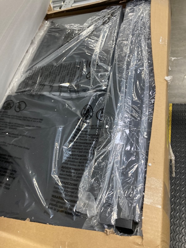 Photo 1 of **MISSING HARDWARE**Walsunny Outdoor Grill Cart with Storage Cabinet, Outdoor Kitchen Island on Wheels, BBQ Grill Prep Table Movable Patio Storage Counter Foldable Tabletop, Black
