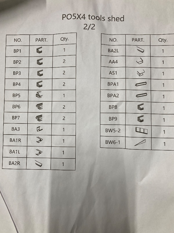 Photo 1 of ***MISSING BOX 1 OF 2 - PARTS-MISSING SELLING AS IS*** 
YITAHOME Outdoor Horizontal Storage Sheds w/o Shelf, 35 Cu Ft Lockable Resin Waterproof Shed, Ideal for Garden Tools, Easy to Assemble, Light WHITE