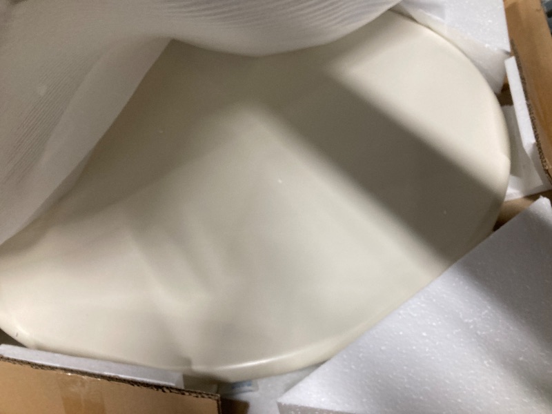 Photo 1 of **TABLE TOP ONLY/MISSING PEDESTAL**East West Furniture ANT-LWH-TP Antique Dining Room Table - a Round kitchen Table Top with Pedestal Base, 36x36 Inch, Linen White
East West Furniture ANVA5-LWH-W Kitchen Table Round Dining Room Table 36x36 Inch, Line