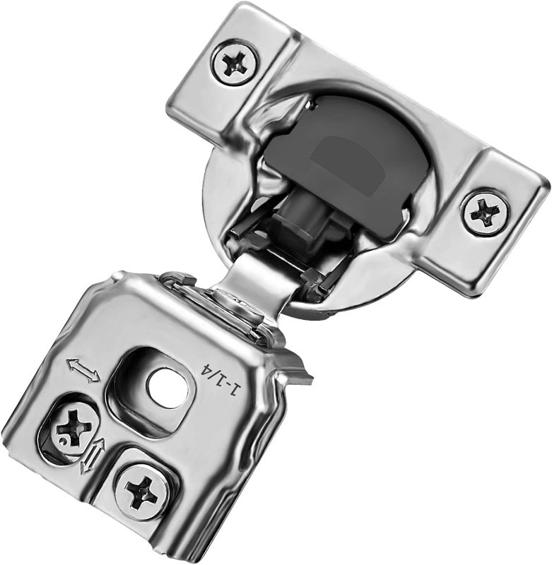 Photo 1 of  6 Pack 3 Pairs 1-1/4 inch Overlay Soft Close Hinges for Kitchen Cabinet Hinges Satin Nickel Hidden Hinges Stainless Steel Concealed 
