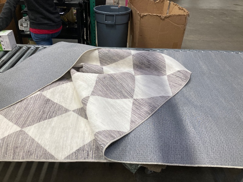 Photo 1 of Area Rug 8x10 - Washable Santa Clara Collection - Large - Ivory & Grey, Slip Resistant & Easy Cleaning, Ideal for Living Room, Bedroom, Office, Dining Space IVORY GREY