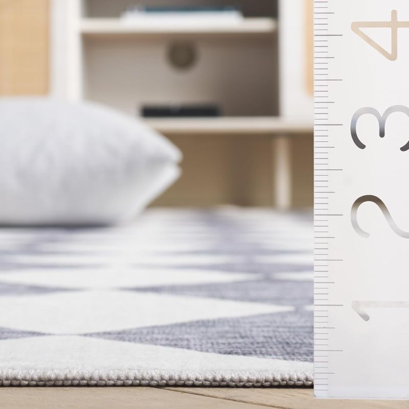 Photo 1 of Area Rug 8x10 - Washable Santa Clara Collection - Large - Ivory & Grey, Slip Resistant & Easy Cleaning, Ideal for Living Room, Bedroom, Office, Dining Space IVORY GREY