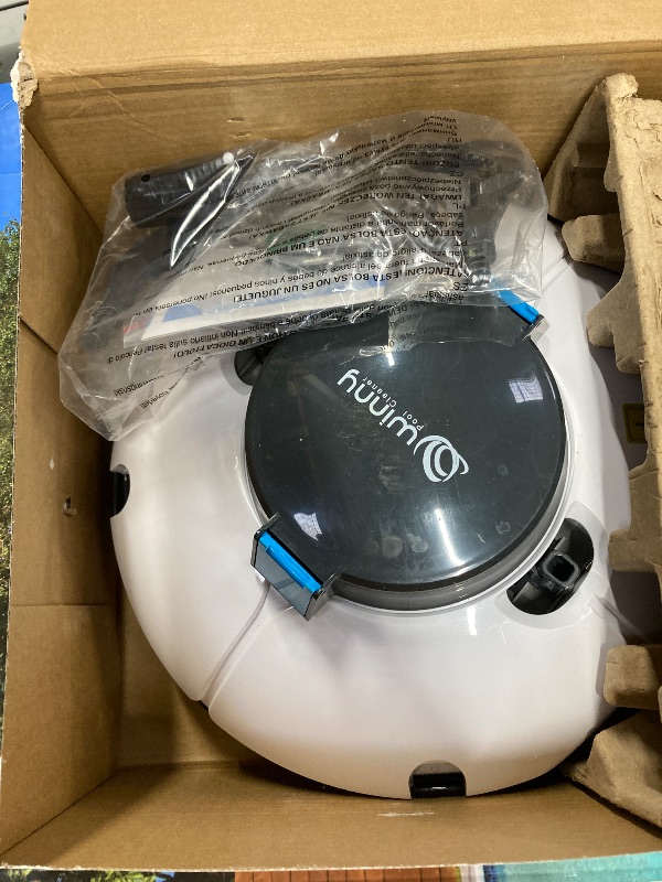 Photo 1 of (2025 Upgrade) Cordless Robotic Pool Cleaner, Winny Pool Cleaner Automatic Pool Vacuum with Dual Filters, 80 Mins Runtime, Ideal for Flat Above Pools Up to 645 Sq.Ft (White and Blue)