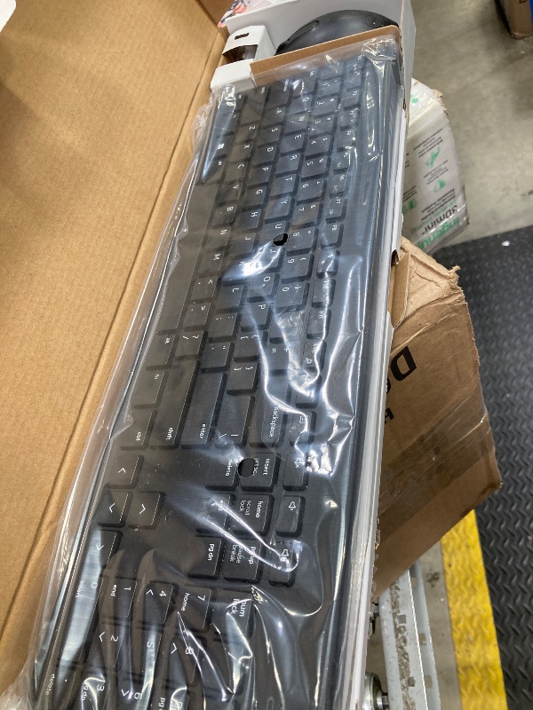 Photo 1 of ***(MISSING USB RECEIVER)***
Dell Wireless Keyboard and Mouse - KM3322W, Wireless - 2.4GHz, Optical LED Sensor, Mechanical Scroll, Anti-Fade Plunger Keys, 6 Multimedia Keys, Tilt Leg - Black