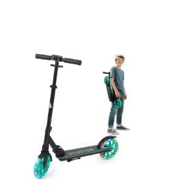 Photo 1 of  **** LOOK AT THE PHOTOS
 Foldable Kick Scooter for Teens(Ages 6+) with LED Wheels&Carrying Shoulder Belt, Portable&Lightweight Gift for Boys/Son, Green