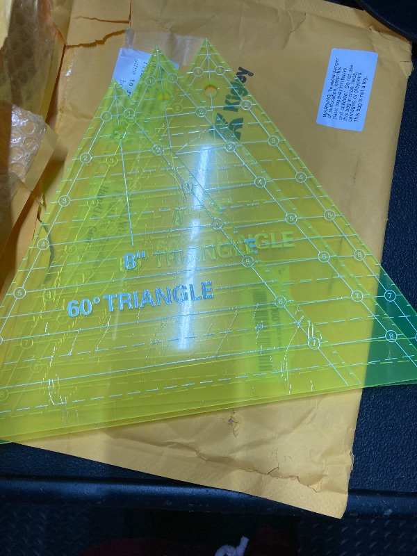 Photo 1 of ***JUST 8 & 9***
3 Pcs 60 Degree Triangle Ruler for Quilting 8 9 10 Inch Acrylic Template Rulers Quilting Sewing Layer Cake Patchwork Supplies for Cutting Pattern DIY Craft(Green)