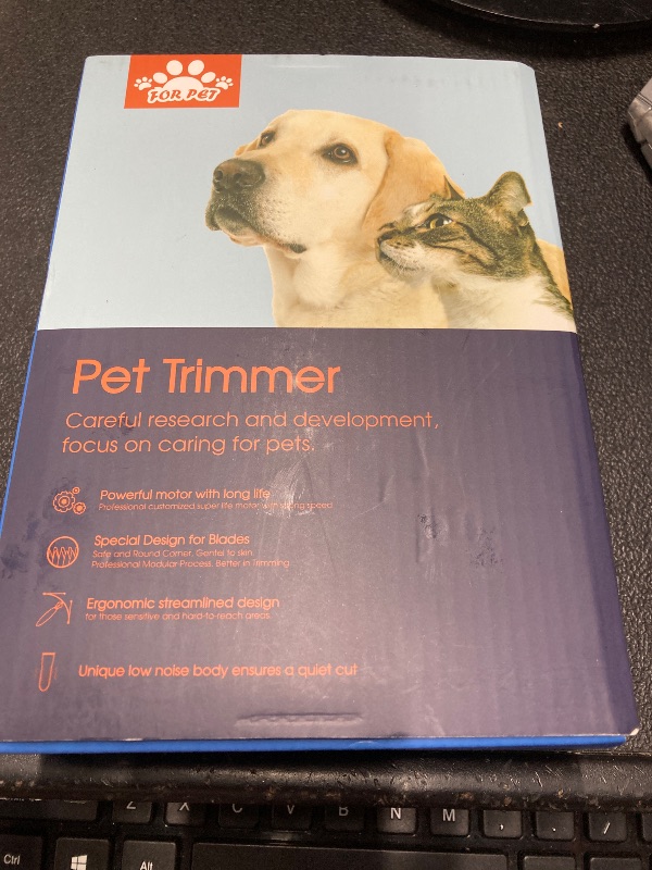 Photo 1 of ***FACTORY SEAL***

 Dog Clippers Grooming Kit Hair Clipper-Low Noise Paw Trimmer- Rechargeable - Cordless Quiet Nail Grinder Shaver for Cats and Other Pets