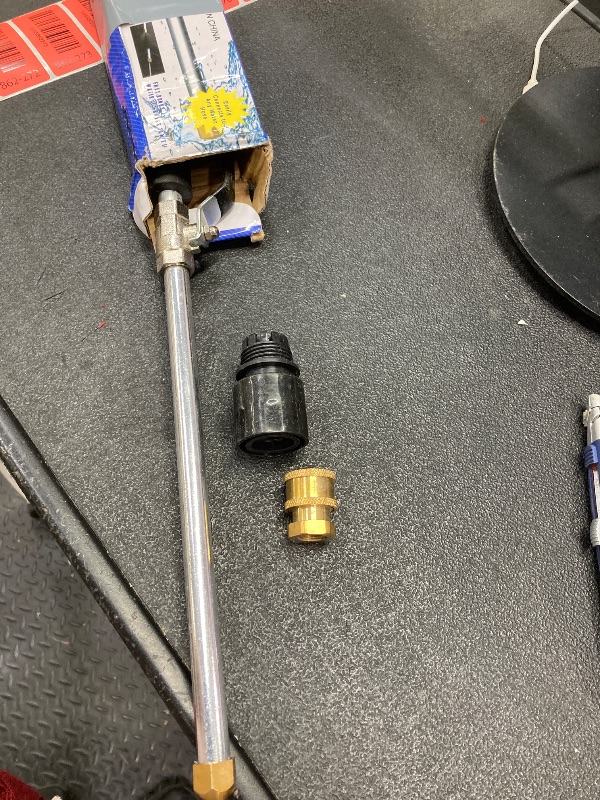 Photo 1 of ***MISSING PARTS***
7-in-1 Jetnozzle High pressure hose nozzle for garden hose, Hydro jet nozzle High Pressure Power Washer wand, nozzles watering sprayer cleaning tool, washer hose attachment for Homeowners (black)