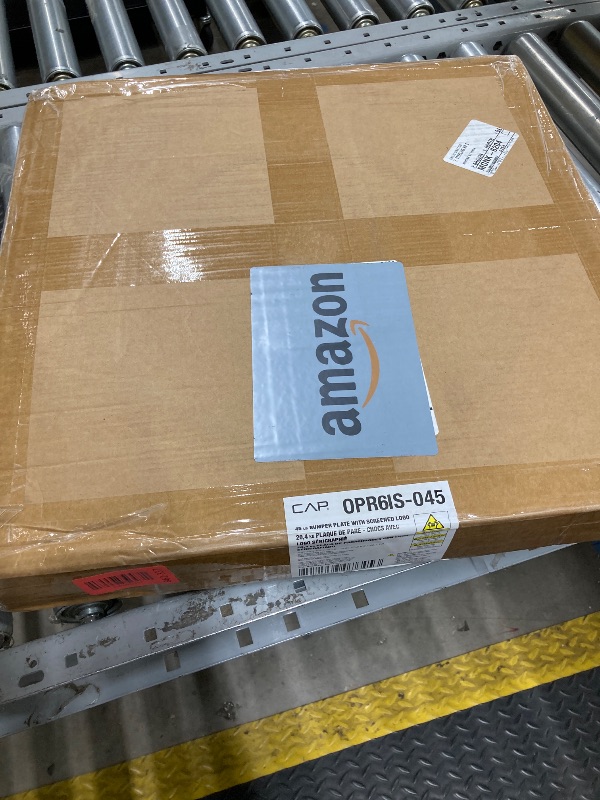 Photo 1 of ***FACTORY SEAL***
CAP Barbell Economy Olympic Bumper Plate with Blue Logo, Black, 45 lb Single