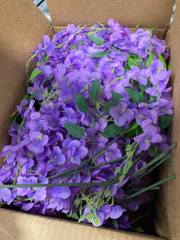 Photo 1 of 12 Pack Wisteria Flower Vines Garland, 3.75 Ft Artificial Flower Strings, Fake Hanging Flowers, Silk Wisteria Garland Flowers, Flower Vine for Wedding Garden Decor (Purple Blue)
