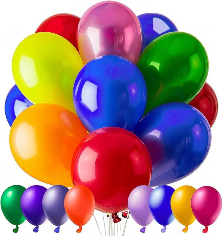 Photo 1 of Balloons, Assorted Colors Balloon & Kinds of Color Balloons, Latex Balloon Bulk for Birthday, Baby Shower, Wedding, Family Party.