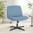 Photo 1 of ****MISSING THE LEGS*****Office Chair Armless Criss Cross Legged Chair No Wheels, Comfy Home Office Desk Chairs, Adjustable Swivel Padded Fabric Vanity Task Computer Chair