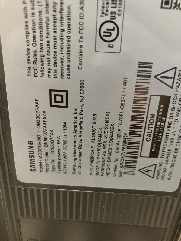Photo 1 of Samsung 50-Inch Class QLED Q7F Series Samsung Vision AI Smart TV (2025 Model, 50Q7F) Quantum HDR, Object Tracking Sound Lite, Q4 AI Gen1 Processor, 4K upscaling, Gaming Hub, Alexa Built-in