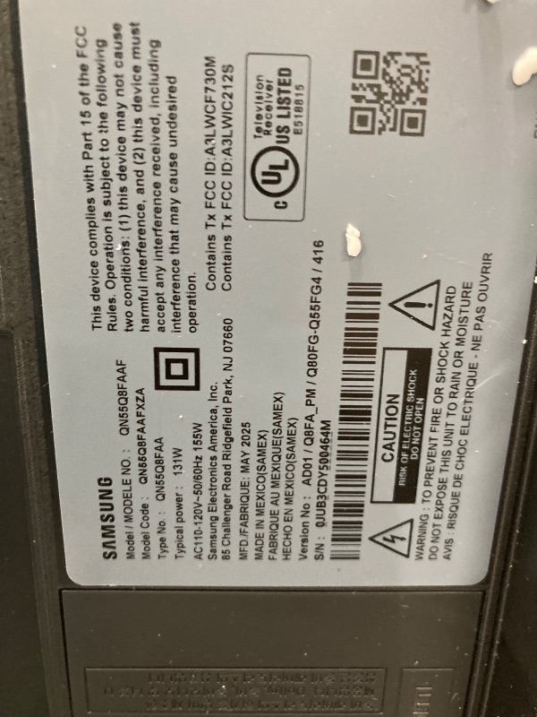 Photo 1 of Samsung 55-Inch Class QLED Q8F 4K UHD Smart TV (2025 Model) Q4 AI Processor, 100% Color Volume with Quantum Dot, AirSlim Design, Endless Free Content, Samsung Vision AI, Alexa Built-in
