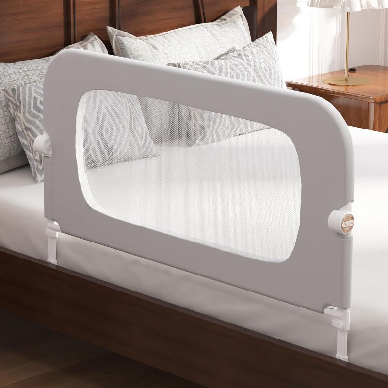 Photo 1 of 
Bed Rail for Toddlers, Baby Bed Rail Guard for Kids, Toddler Bed Rails with Reinforced Anchor Fit, Height Adjustable & Foldable Bed Rail Guard for Twin, Full, Queen & King Beds (Grey, 32IN)