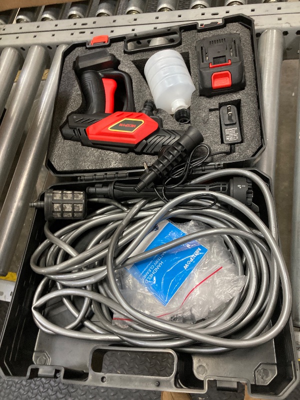 Photo 1 of MISSING MANUAL


NEXPOW 1000PSI Cordless Pressure Washer, 2.4GPM Portable Power Washer with 6-in-1 Adjustable Nozzle, Power Cleaner with 32.8ft Hose for Cars/Patios