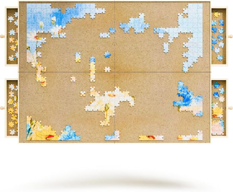 Photo 1 of  Rotating Puzzle Board, 25"x33" Jigsaw Puzzle Table with Drawer Storage and Puzzle Cover?Portable Puzzle Board for Adults