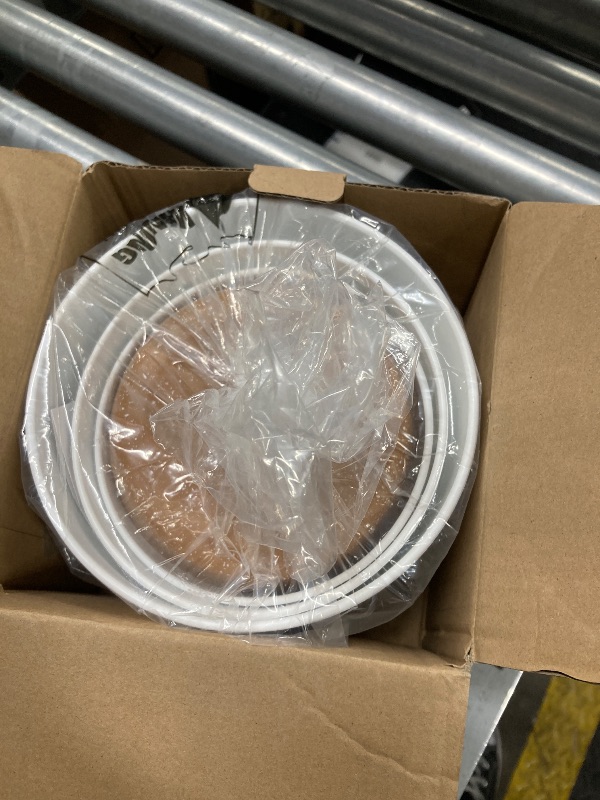 Photo 1 of -Pack Self Watering Hanging Plant Pots with Macrame Hangers, Plastic Planters with Drainage Holes and Saucers, Indoor Outdoor Flower Pots, Includes 3 Ceiling Hooks, 7"/6"/5.5" (White)