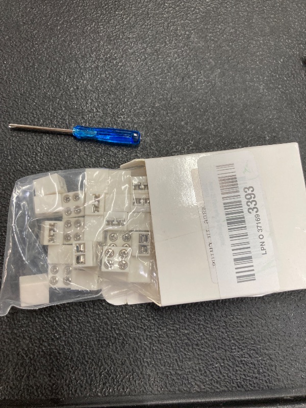 Photo 1 of  Erless Led Tape Light Connectors Tighten Screw Terminal Blocks 2 Pin 8mm Connector with Screwdriver Wire to Strip Connector for 5v 12v 24v Monochrome LED Low Voltage Strip Decorative, 2P8MM