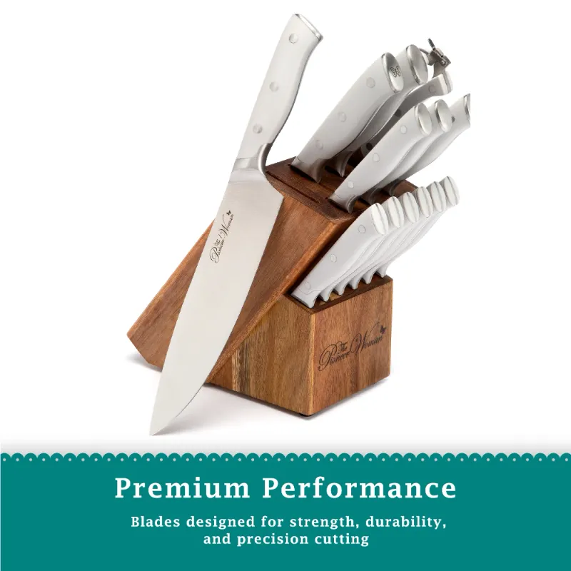 Photo 1 of 
The Pioneer Woman Pioneer Signature 14-Piece Stainless Steel Knife Block Set, Gray
