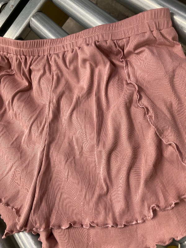 Photo 1 of ***SHORTS ONLY *** 
Ekouaer Women's Ribbed Knit Pajama Short Loungewear Misty Rose, Size Large 