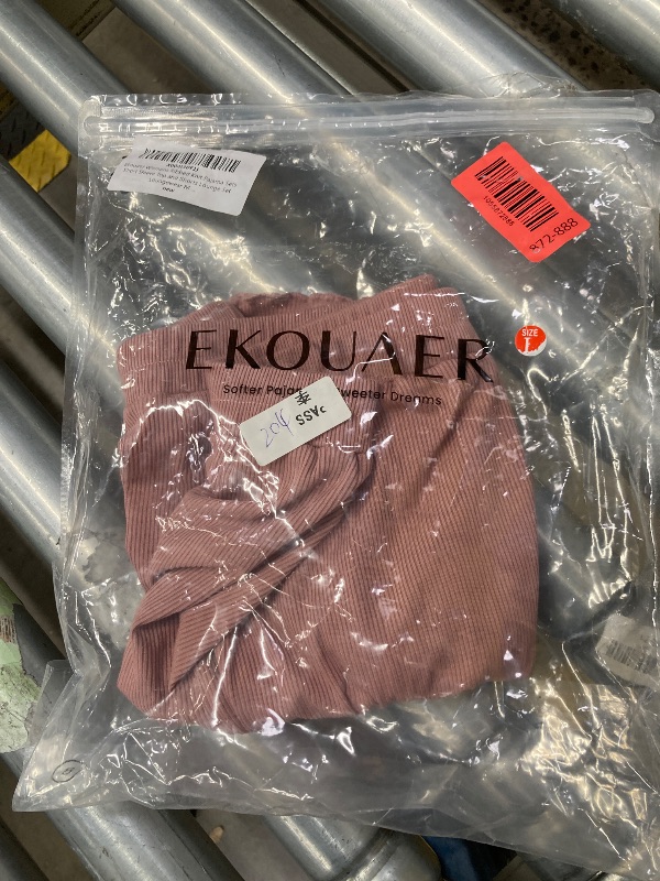 Photo 1 of ***SHORTS ONLY *** 
Ekouaer Women's Ribbed Knit Pajama Short Loungewear Misty Rose, Size Large 