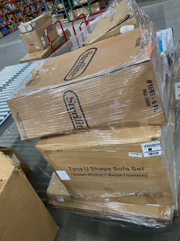 Photo 1 of ********no return no refund ********* pallet of different wooden items for example bed, mirrors, chairs, tables and much more returns are not accepted final sale