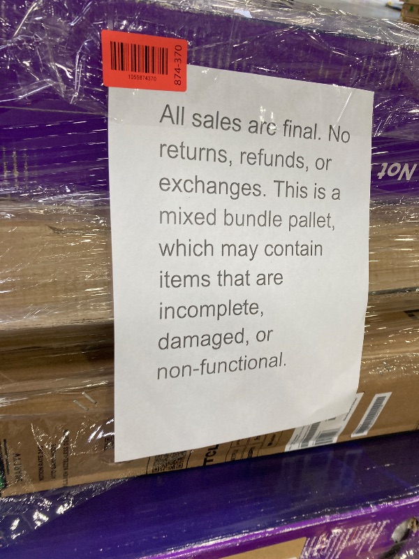 Photo 1 of ********No returns***No refund*******TV pallet doesn't work, only for parts of different brands and sizes. Some turn on, others don't. Broken screens, possibly missing cables and remote control. Returns not accepted. Final sale, approximate retail price o