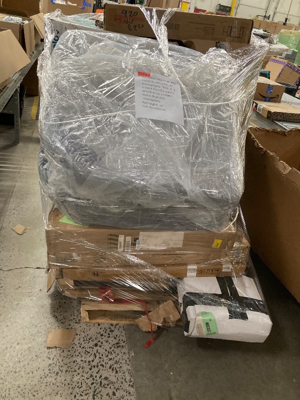 Photo 1 of ********no return no refund ********* pallet of different wooden items for example bed, mirrors, chairs, tables and much more returns are not accepted final sale