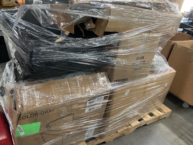 Photo 1 of ********no return no refund ********* pallet of different wooden items for example bed, mirrors, chairs, tables and much more returns are not accepted final sale