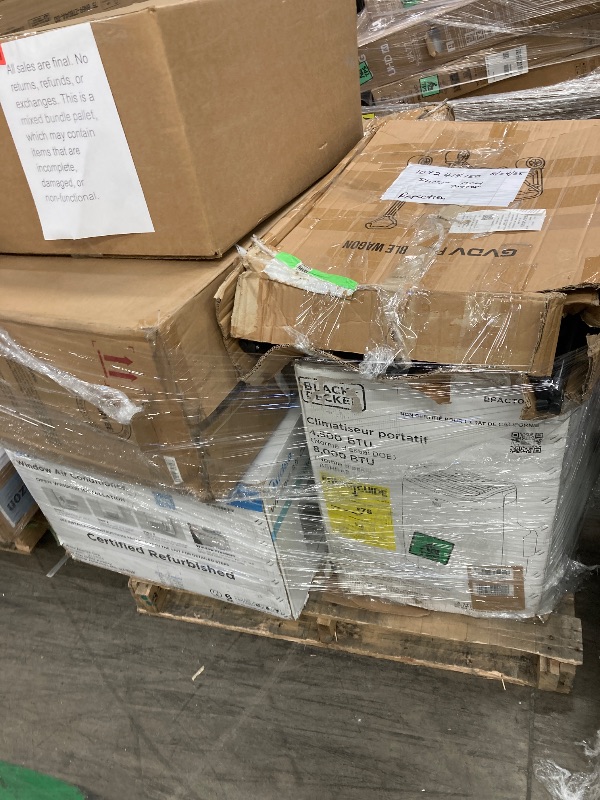 Photo 1 of ****no returns accepted***** final sale *****pallet with air conditioners and possible some fans only for parts, remote control or some part may be missing this pallet also contains small miscellanious item retail price is estimated for parts.