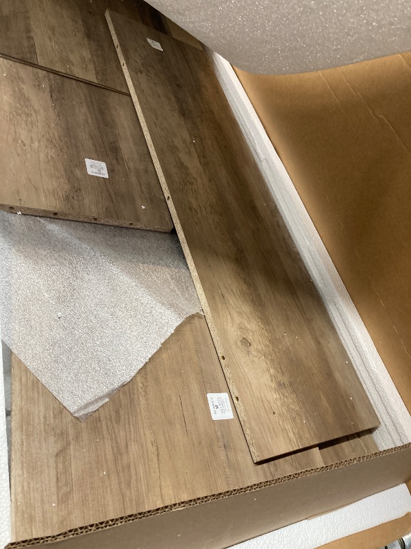 Photo 1 of  ***BOX 2 OF 2 ONLY***60W Sit to Stand L Desk with Hutch in Ash Gray - Engineered Wood***BOX 2 OF 2 ONLY***
