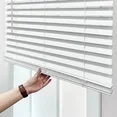 Photo 1 of  Cordless 2" Room Darkening Textured Faux Wood Blind, White - 72" W x 64" L