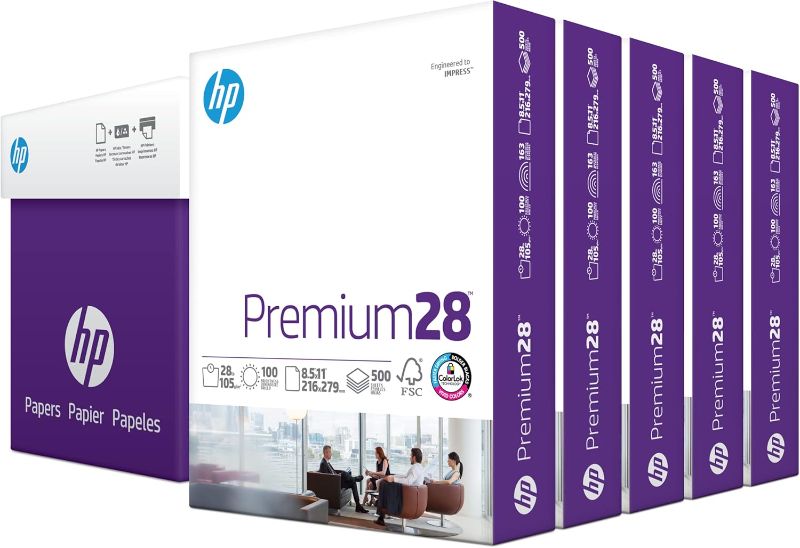 Photo 1 of ***PARTIAL ITEM***HP Papers | 8.5 x 11 Paper | Premium 28 lb | 5 Ream Case - 2500 Sheets | 100 Bright | Made in USA - FSC Certified***PARTIAL ITEM***