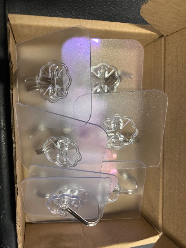 Photo 1 of ***13 ITEMS INCLUDED***ZESLMG Adhesive Wall Hooks for Hanging, 13 Pack Self Sticky Hooks Heavy Duty 22lb Clear, Removable Shower Hook No Damage for Towel Key Coat Wreath Picture Outdoor Ceiling Bathroom Kitchen, Waterproof