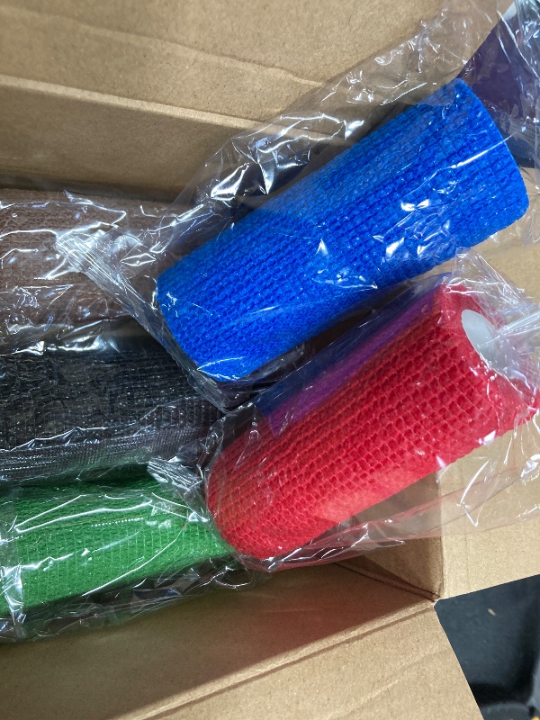 Photo 1 of ***ONLY 5 ITEMS INCLUDED**4 ITEMS MISSING***AZEN 9 Pack Self Adhesive Bandage Wrap, 4" X 5 Yards Elastic Cohesive Bandage Wrap, Color Athletic Tape, Tattoo Grip Tape Wrap, Vet Wrap, Ankle Tape***ONLY 5 ITEMS INCLUDED**4 ITEMS MISSING***