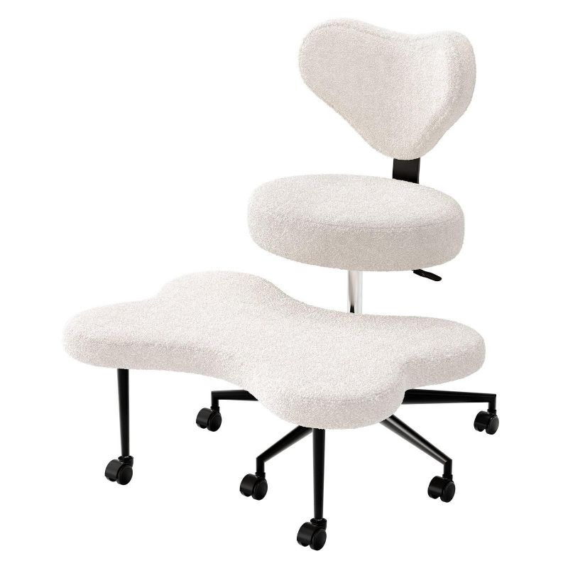 Photo 1 of ***ONLY CHAIR INCLUDED***NO FOOTSTOOL***Ergonomic Cross Legged Swivel Chair, Adjustable Height and Teddy Fabric, Chair***ONLY CHAIR INCLUDED***NO FOOTSTOOL***