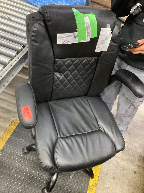Photo 1 of ***(SELLING AS IS -MISSING PARTS)*** 
JONPONY Big and Tall Office Chair 300LBS Wide Seat Ergonomic Computer Desk Chair High Back Executive Leather Chair Adjustable Task Chair Lumbar Back Support 8 Hours Heavy Duty Design,Black