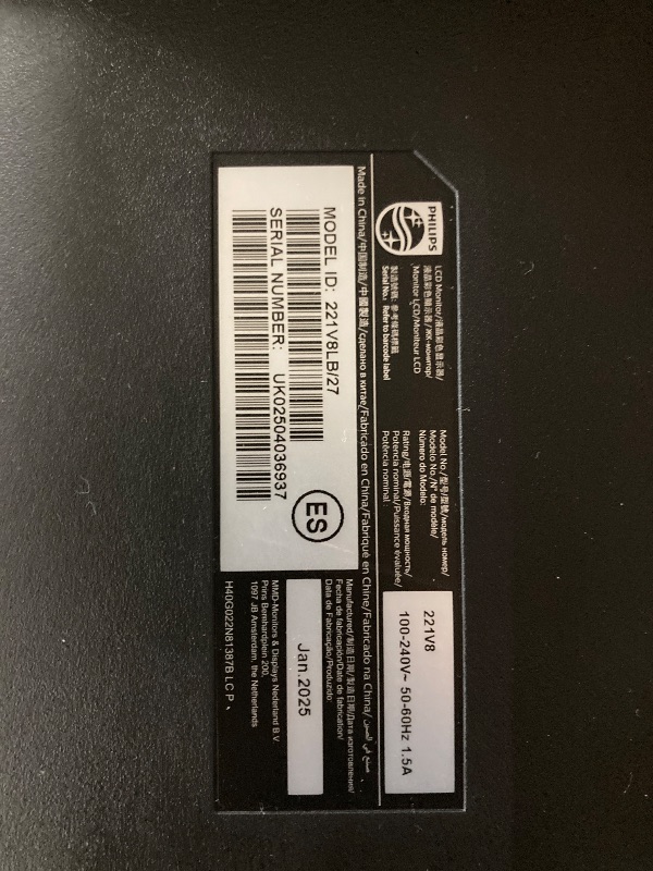 Photo 1 of ******untested**** used*****Philips 221V8LB 22 inch Class Thin Full HD (1920 x 1080) Monitor, 100Hz Refresh Rate, VESA, HDMI x1, VGA x1, LowBlue Mode, Adaptive Sync, 4 Year Advance Replacement Warranty