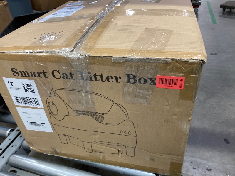 Photo 1 of KITPLUS Self Cleaning Litter Box, Automatic Cat Litter Box with APP Control, Odor-Free Waste Disposal Includes Trash Bags, Large Waste Bin, Open-Top, for Multiple Cats