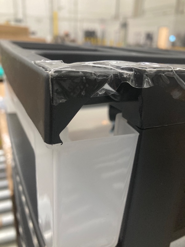 Photo 1 of **CRACK ON TOP CORNER-SEE PICS**IRIS USA Plastic Drawer Storage Organizer Rolling Cart, with Wheels Casters, 4-Drawers, for Classroom Art Craft Supplies Dresser Closet Bathroom Laundry Room, Black/Pearl